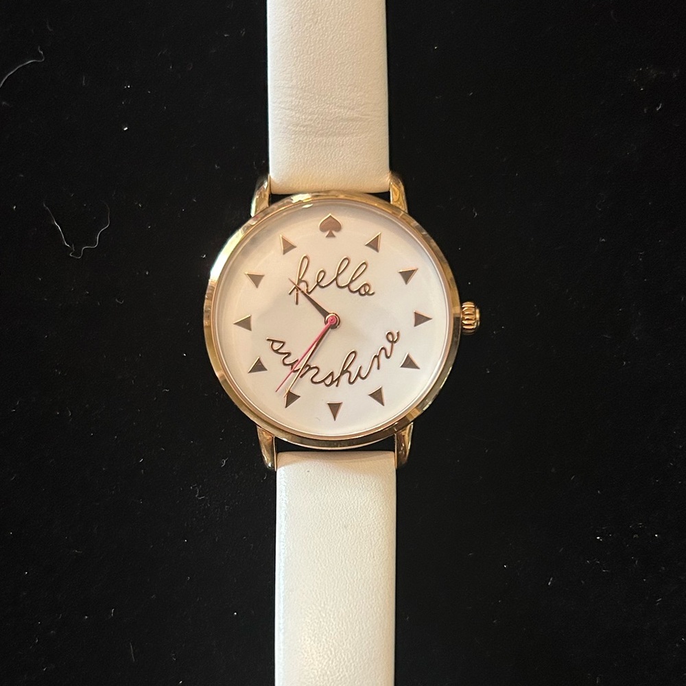 KATE SPADE “HELLO SUNSHINE” KSW1089 METRO LEATHER WATCH